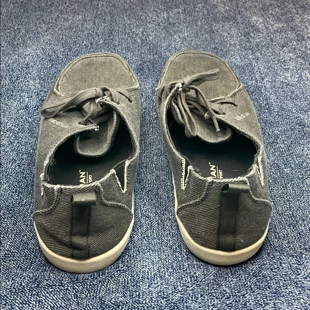 Gecko Man Walk Hero Arch Support Navy Canvas Slip On Boat Loafers Size 10
